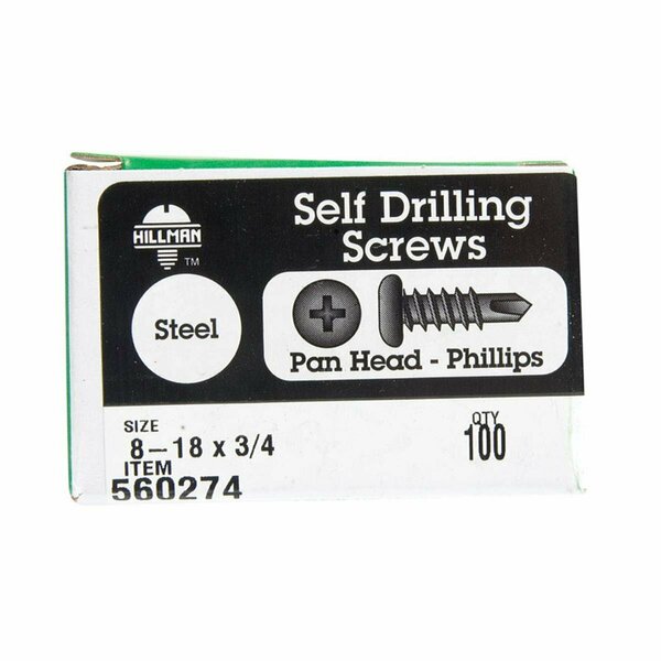 Aceds 8 x 0.75 in. Phillip Pan Head Drilling Screw, 100PK 5034103